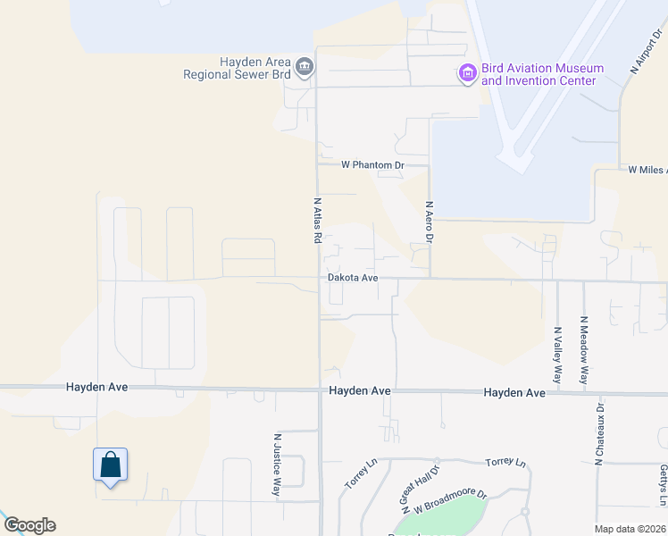 map of restaurants, bars, coffee shops, grocery stores, and more near 10034 North Atlas Road in Hayden