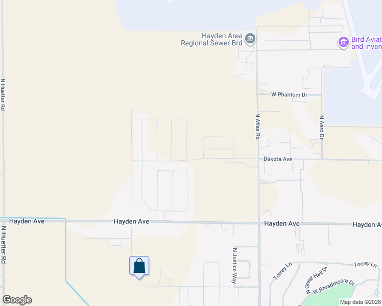 map of restaurants, bars, coffee shops, grocery stores, and more near 10034 North Atlas Road in Hayden