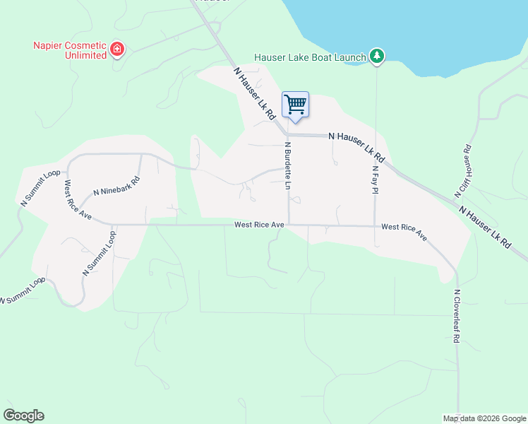 map of restaurants, bars, coffee shops, grocery stores, and more near 17802 Sheltered Court in Hauser