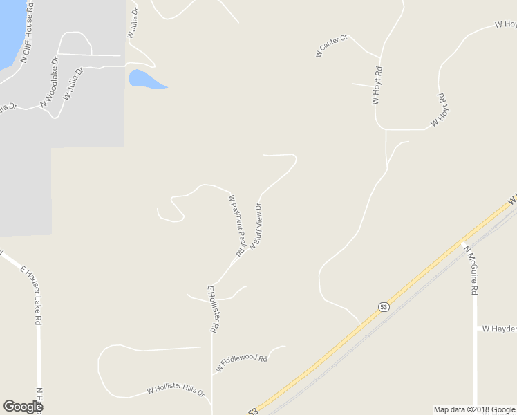map of restaurants, bars, coffee shops, grocery stores, and more near 10699 North Bluff View Drive in Rathdrum