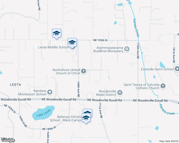 map of restaurants, bars, coffee shops, grocery stores, and more near 18804 170th Place Northeast in Woodinville