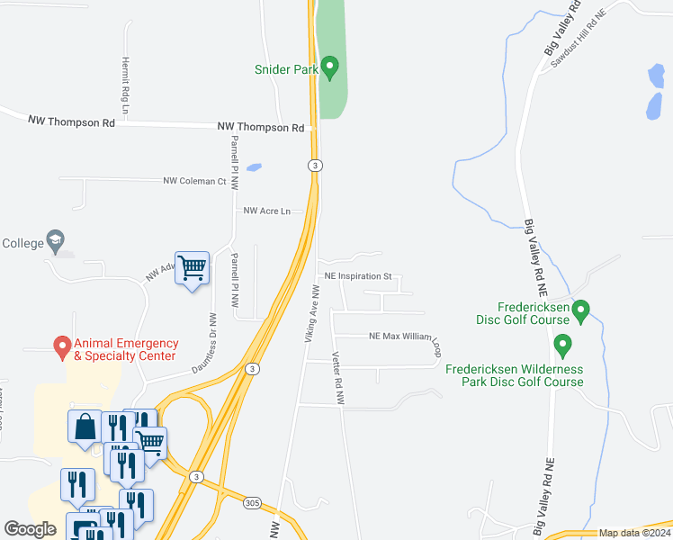 map of restaurants, bars, coffee shops, grocery stores, and more near 376 Northeast Hazelberry Court in Poulsbo