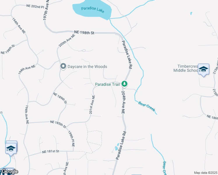 map of restaurants, bars, coffee shops, grocery stores, and more near 18943 203rd Avenue Northeast in Woodinville