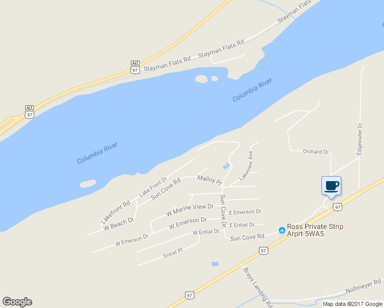 map of restaurants, bars, coffee shops, grocery stores, and more near 565 Lake Front Drive in Orondo