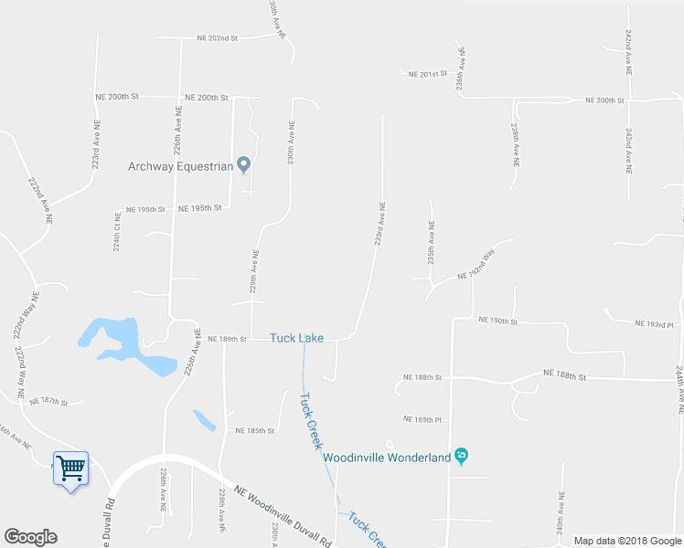 map of restaurants, bars, coffee shops, grocery stores, and more near 19125 233rd Avenue Northeast in Woodinville