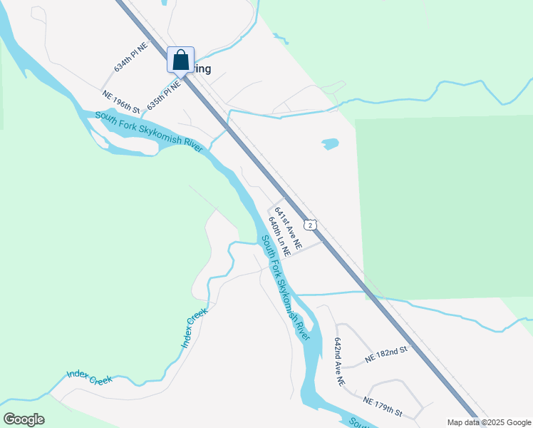 map of restaurants, bars, coffee shops, grocery stores, and more near 19016 640th Lane Northeast in Baring