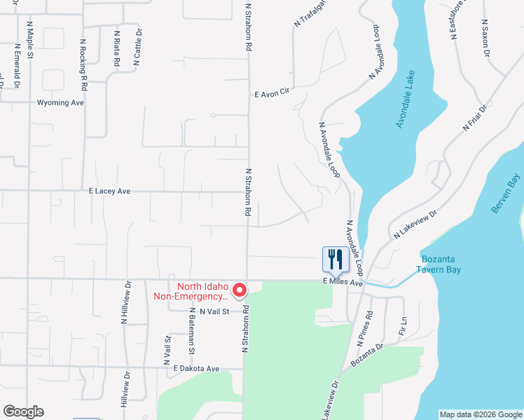 map of restaurants, bars, coffee shops, grocery stores, and more near 10708 North Oxford Drive in Hayden