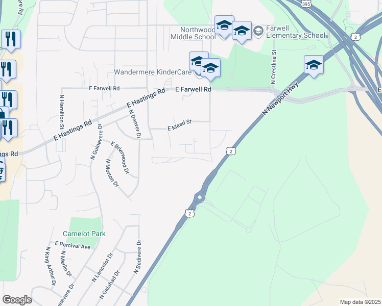 map of restaurants, bars, coffee shops, grocery stores, and more near 1511 Metler Lane in Spokane