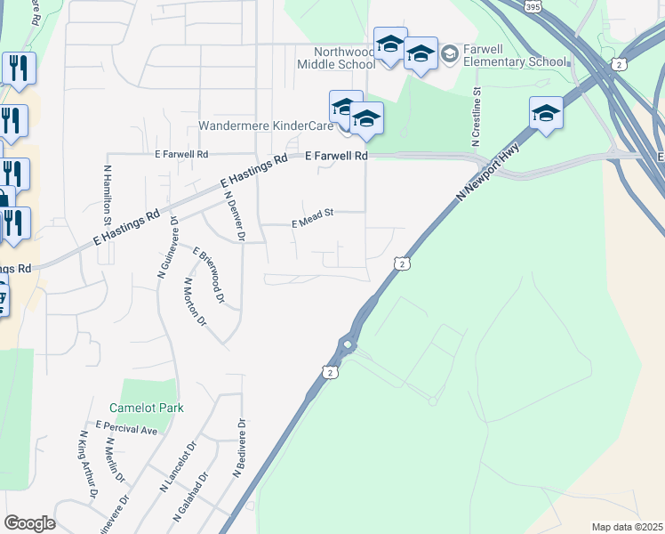 map of restaurants, bars, coffee shops, grocery stores, and more near 1509 Metler Lane in Spokane