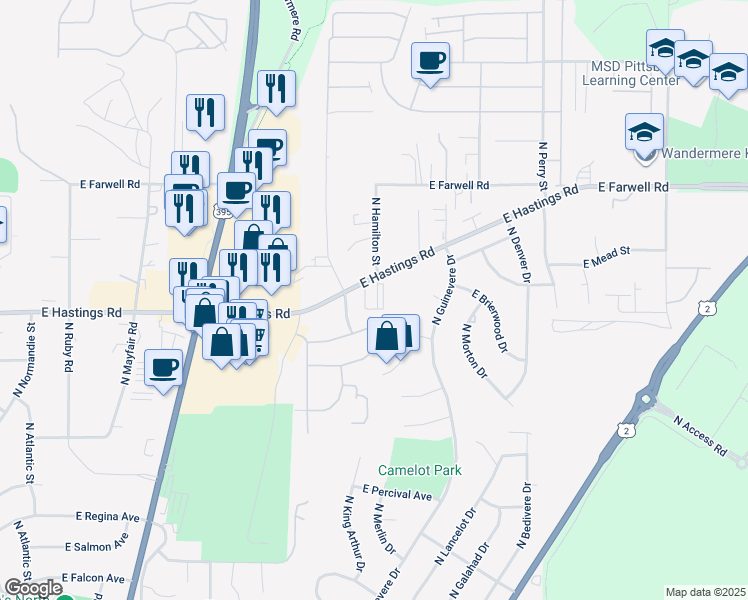 map of restaurants, bars, coffee shops, grocery stores, and more near 819 East Metler Lane in Spokane