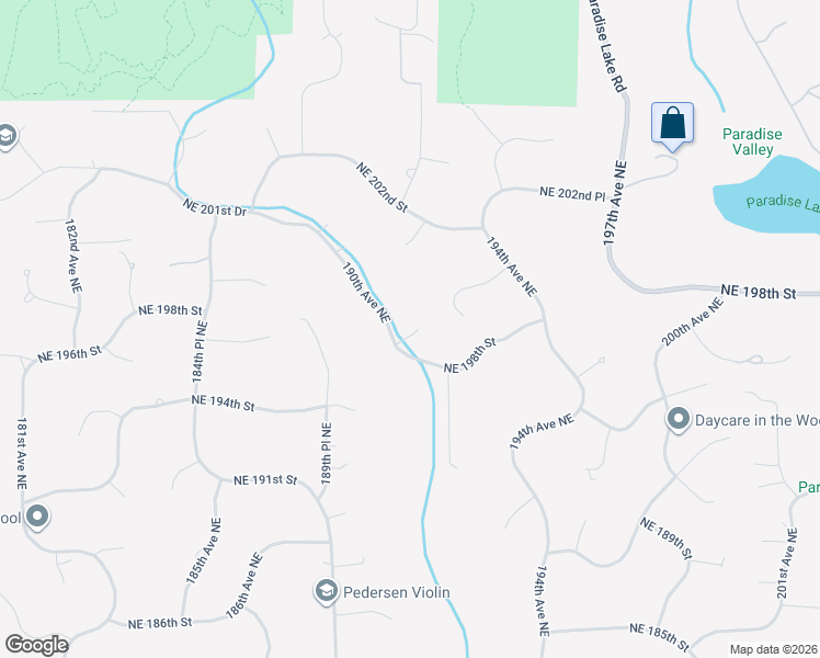 map of restaurants, bars, coffee shops, grocery stores, and more near 19818 190th Avenue Northeast in Woodinville