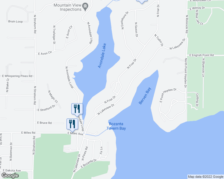 map of restaurants, bars, coffee shops, grocery stores, and more near 10861 North Canterbury Cove in Hayden