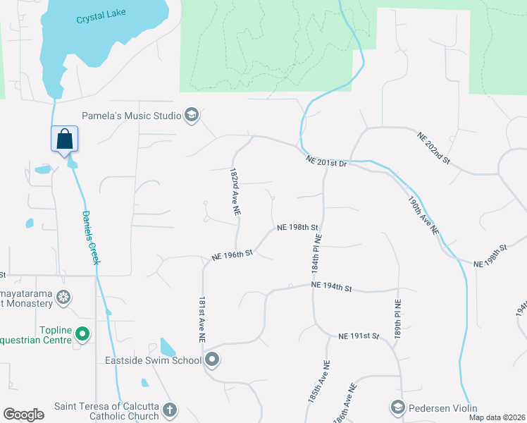 map of restaurants, bars, coffee shops, grocery stores, and more near 19817 183rd Place Northeast in Woodinville