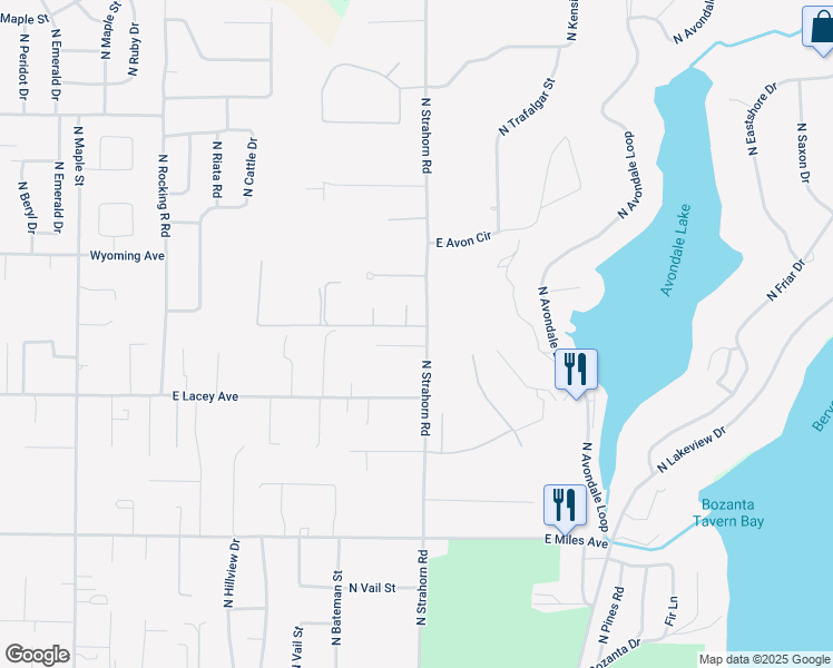 map of restaurants, bars, coffee shops, grocery stores, and more near 11425 North Erica Court in Hayden