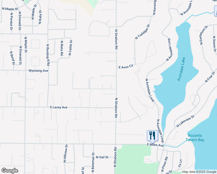 map of restaurants, bars, coffee shops, grocery stores, and more near 11425 North Erica Court in Hayden