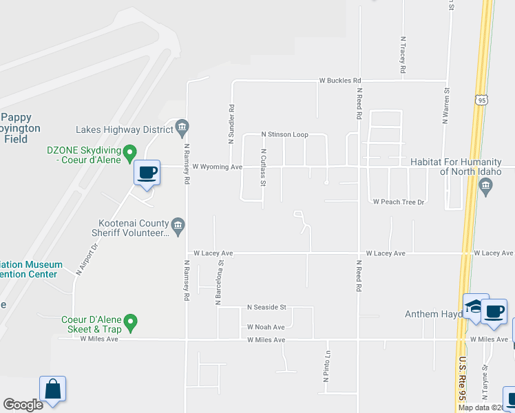 map of restaurants, bars, coffee shops, grocery stores, and more near 12010 North Stinson Drive in Hayden