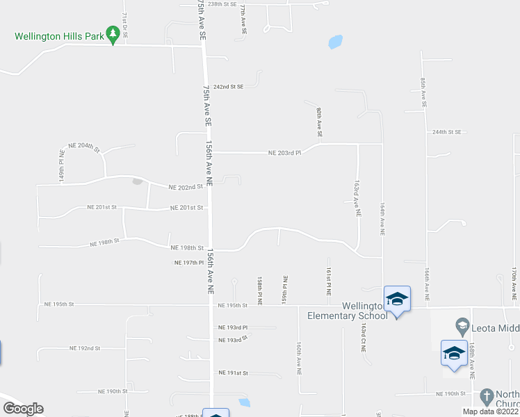 map of restaurants, bars, coffee shops, grocery stores, and more near 20002 156th Avenue Northeast in Woodinville