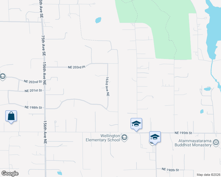 map of restaurants, bars, coffee shops, grocery stores, and more near 20004 163rd Avenue Northeast in Woodinville
