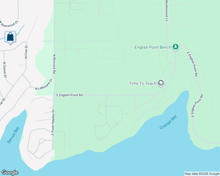 map of restaurants, bars, coffee shops, grocery stores, and more near 3825 East English Point Road in Hayden