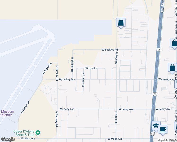 map of restaurants, bars, coffee shops, grocery stores, and more near 11564 North Stinson Loop in Hayden