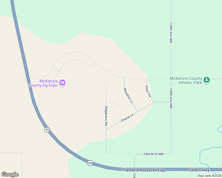 map of restaurants, bars, coffee shops, grocery stores, and more near 2494 Ridgeview Rd in Watford City