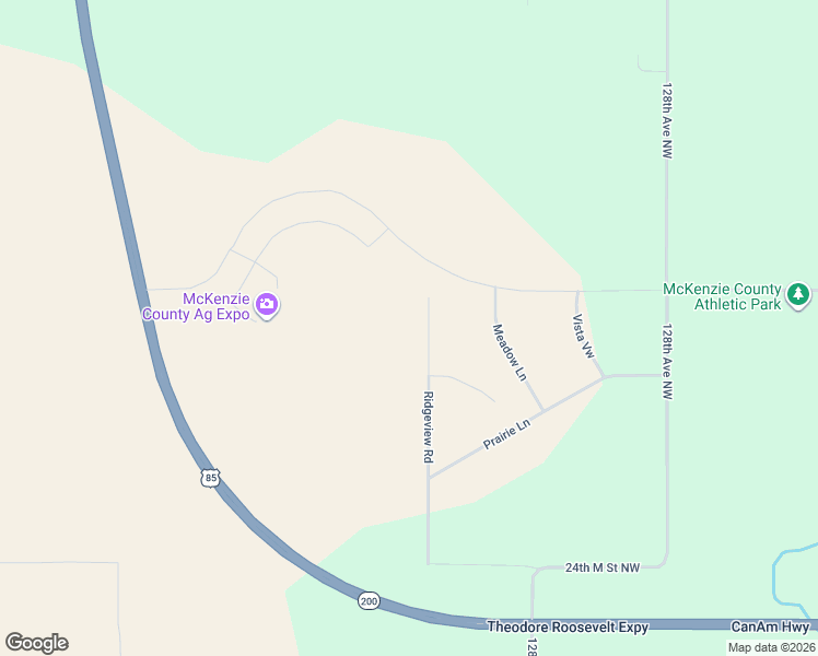 map of restaurants, bars, coffee shops, grocery stores, and more near Unnamed Road in Watford City