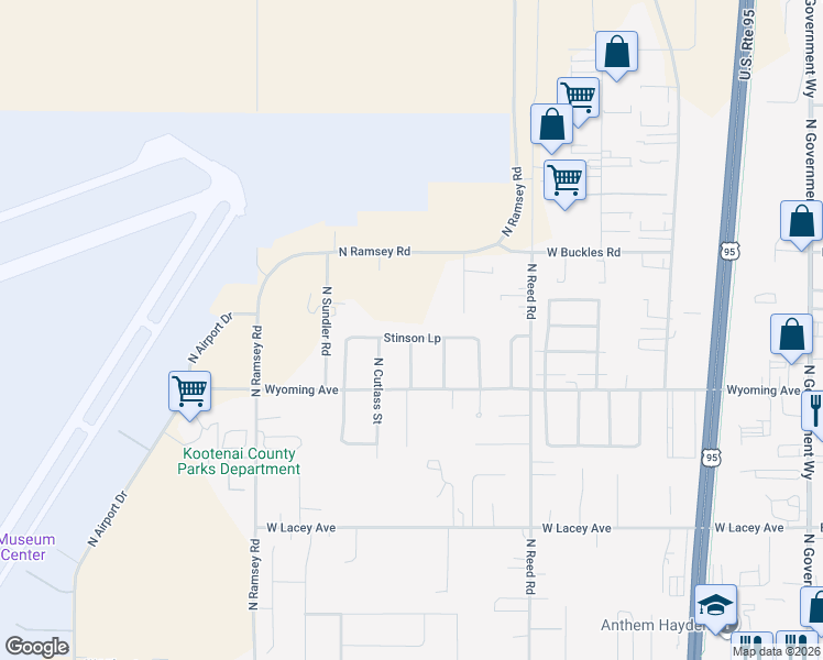 map of restaurants, bars, coffee shops, grocery stores, and more near 11564 North Stinson Loop in Hayden