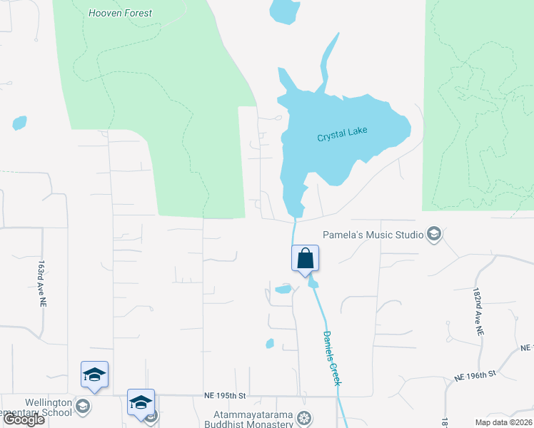 map of restaurants, bars, coffee shops, grocery stores, and more near 24311 Crystal Lake Road in Woodinville