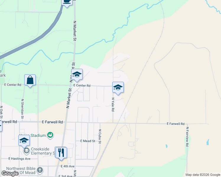 map of restaurants, bars, coffee shops, grocery stores, and more near 13106 North Yale Road in Mead