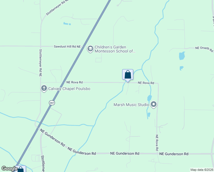 map of restaurants, bars, coffee shops, grocery stores, and more near 3913 Northeast Rova Road in Poulsbo
