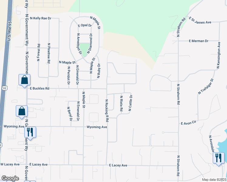 map of restaurants, bars, coffee shops, grocery stores, and more near 11544 North Cattle Drive in Hayden