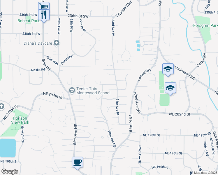 map of restaurants, bars, coffee shops, grocery stores, and more near 24226 24th Avenue West in Bothell