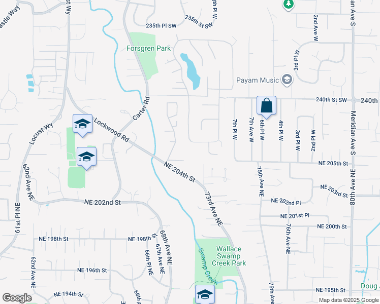 map of restaurants, bars, coffee shops, grocery stores, and more near 24224 10th Place West in Bothell