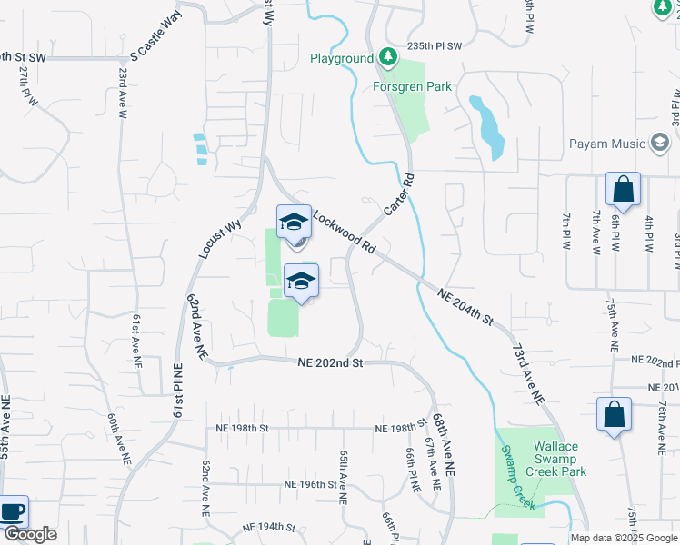 map of restaurants, bars, coffee shops, grocery stores, and more near 24230 Lockwood Road in Bothell
