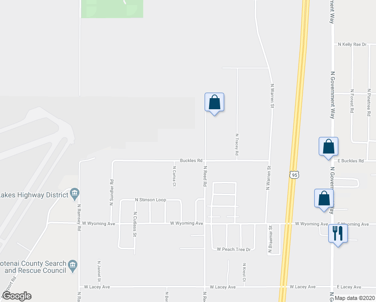 map of restaurants, bars, coffee shops, grocery stores, and more near 849 Buckles Road in Hayden