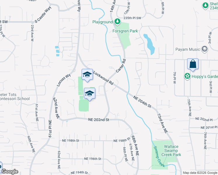 map of restaurants, bars, coffee shops, grocery stores, and more near 24230 Lockwood Road in Bothell
