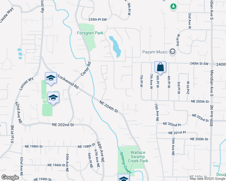 map of restaurants, bars, coffee shops, grocery stores, and more near 24224 10th Place West in Bothell