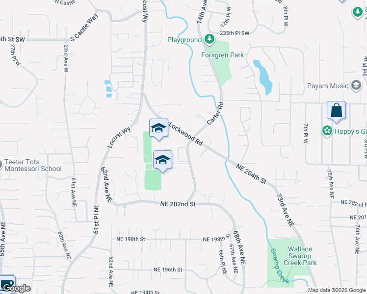 map of restaurants, bars, coffee shops, grocery stores, and more near 24230 Lockwood Road in Bothell