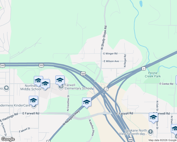 map of restaurants, bars, coffee shops, grocery stores, and more near 13505 North Shady Slope Road in Mead