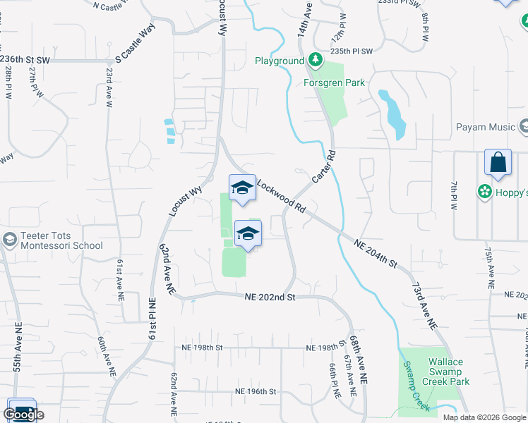 map of restaurants, bars, coffee shops, grocery stores, and more near 24314 Carter Road in Bothell