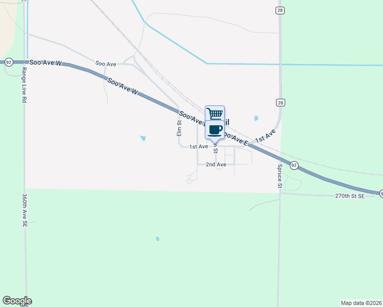 map of restaurants, bars, coffee shops, grocery stores, and more near 205 Birch Street in Trail