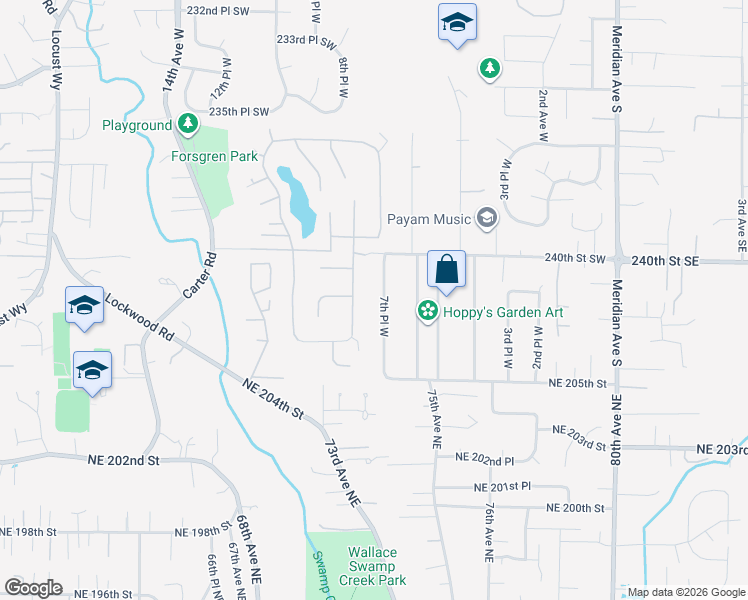 map of restaurants, bars, coffee shops, grocery stores, and more near 24111 8th Place West in Bothell