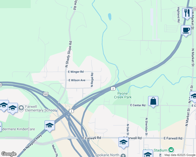 map of restaurants, bars, coffee shops, grocery stores, and more near 13407 North Stephanie Court in Mead