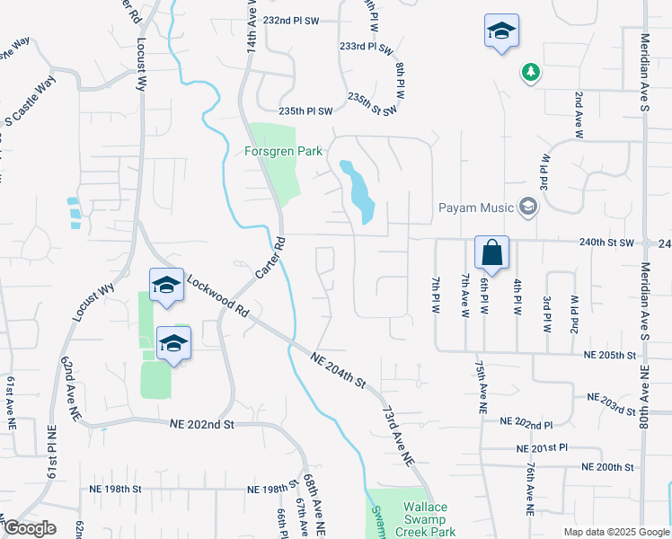 map of restaurants, bars, coffee shops, grocery stores, and more near 24112 10th Place West in Bothell