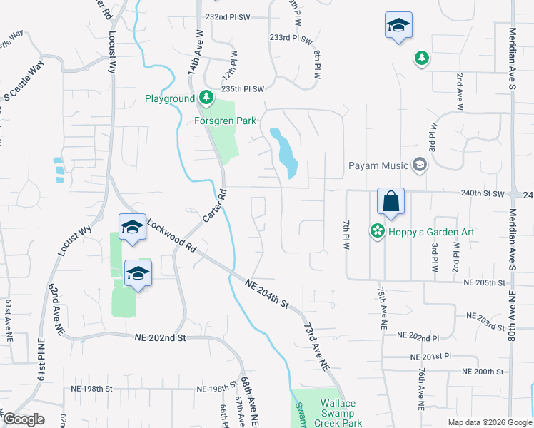 map of restaurants, bars, coffee shops, grocery stores, and more near 24112 10th Place West in Bothell
