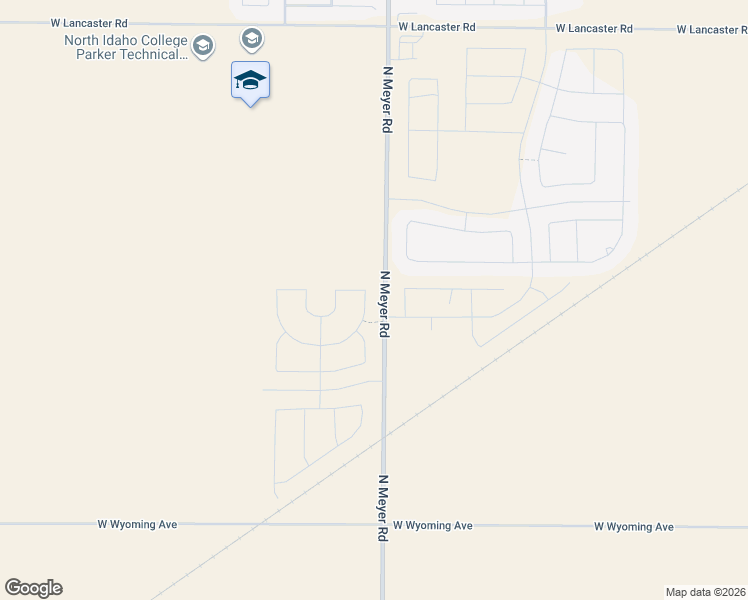 map of restaurants, bars, coffee shops, grocery stores, and more near 11866 North Meyer Road in Rathdrum