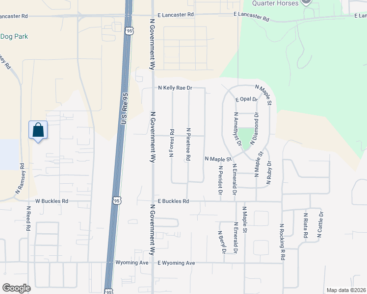 map of restaurants, bars, coffee shops, grocery stores, and more near 12055 North Pinetree Road in Hayden