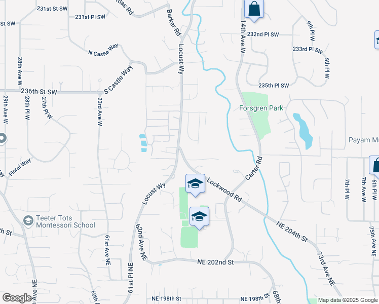 map of restaurants, bars, coffee shops, grocery stores, and more near 23921 Lockwood Road in Bothell