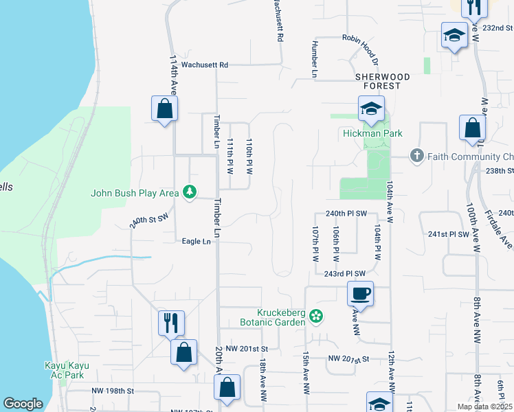 map of restaurants, bars, coffee shops, grocery stores, and more near 10905 Willowick Lane in Woodway