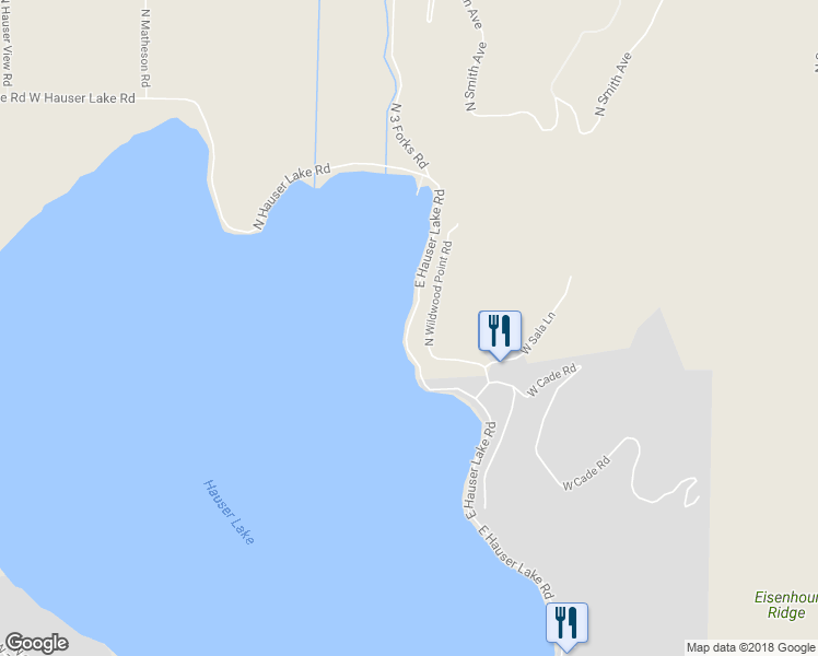 map of restaurants, bars, coffee shops, grocery stores, and more near 10132 North Cliff House Road in Post Falls